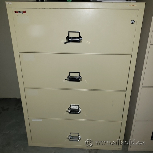 Tan FireKing 4 Drawer Fire Proof Lateral File Cabinet Locking Allsold Buy Sell Used Office Furniture Calgary